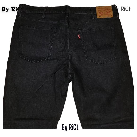 Levi's 541 Tapered Athletic Fit Men's Jeans Size 38x32 High Rise Zip Black Denim - Picture 9 of 11